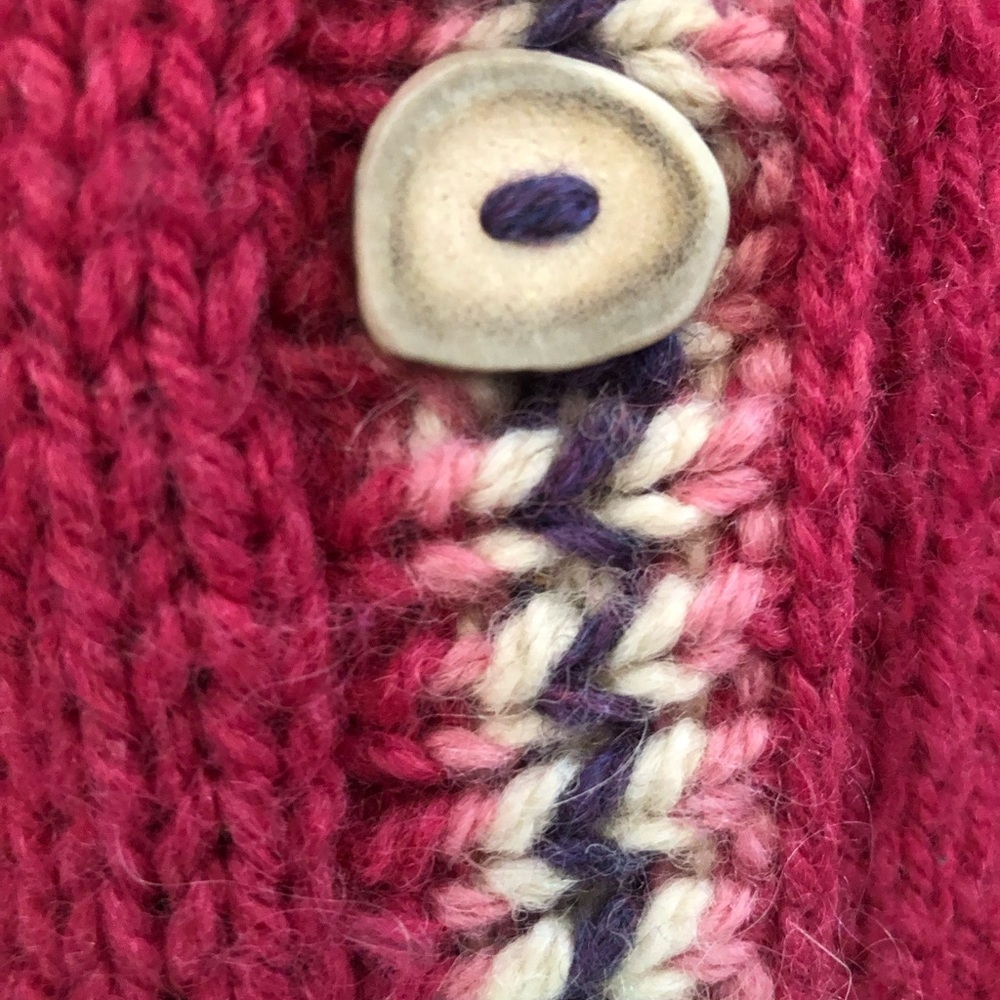 Women’s PHILOSOPHER’s Ontario Wool Hand Knit Granny Square Cardigan Size L/XL - Picture 6 of 8